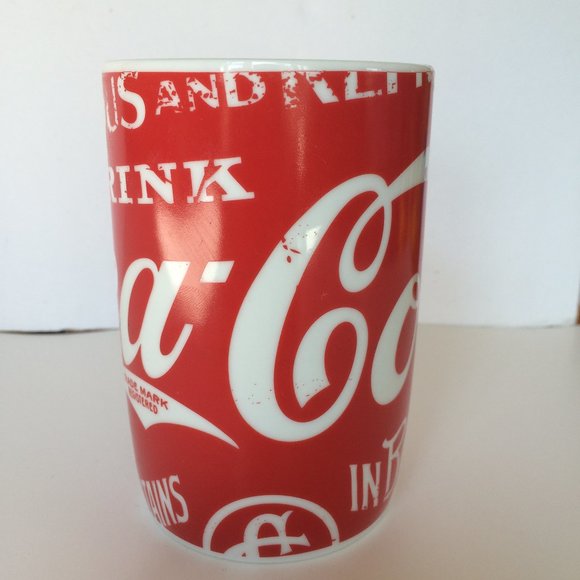 Coca Cola Coke Coffee Mug Red Ceramic White Lettering Collectible 12 oz - Picture 4 of 7